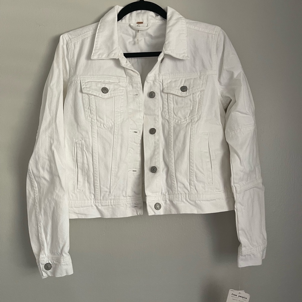 Free People White Denim Jacket